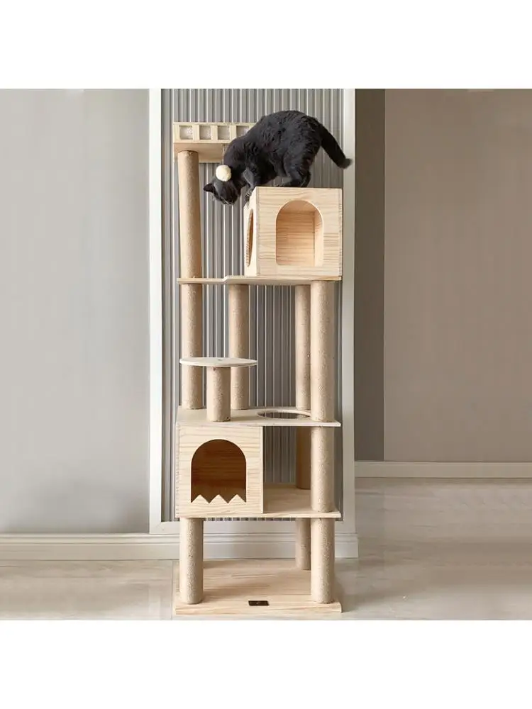 

Large Cat Climbing Frame, Solid Wood Cat Shelf, Cat Litter One, Villa Tree House, Cat Tower, Jumping Platform