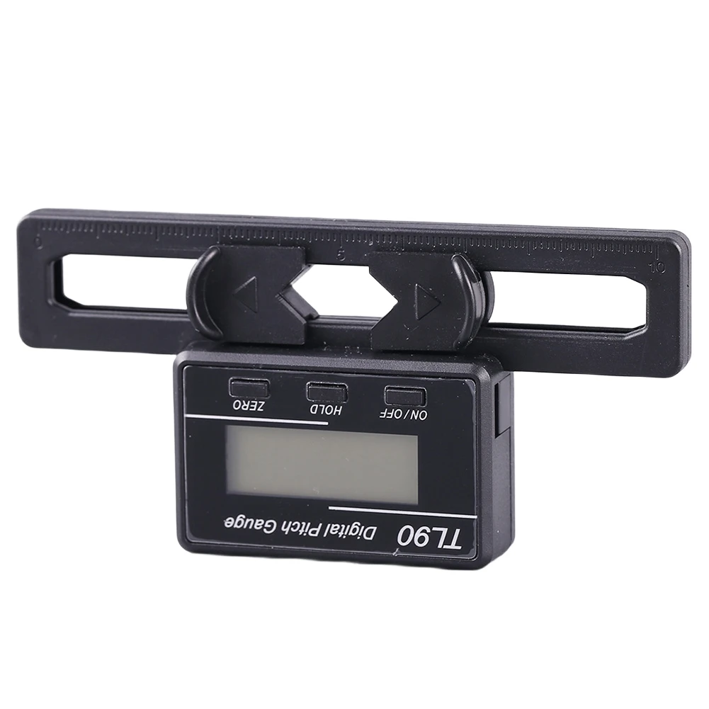 Multi-functional Pitch Ruler Black Digital Inclinometer Auto-Detect Technology Backlit LCD Display Compact Design
