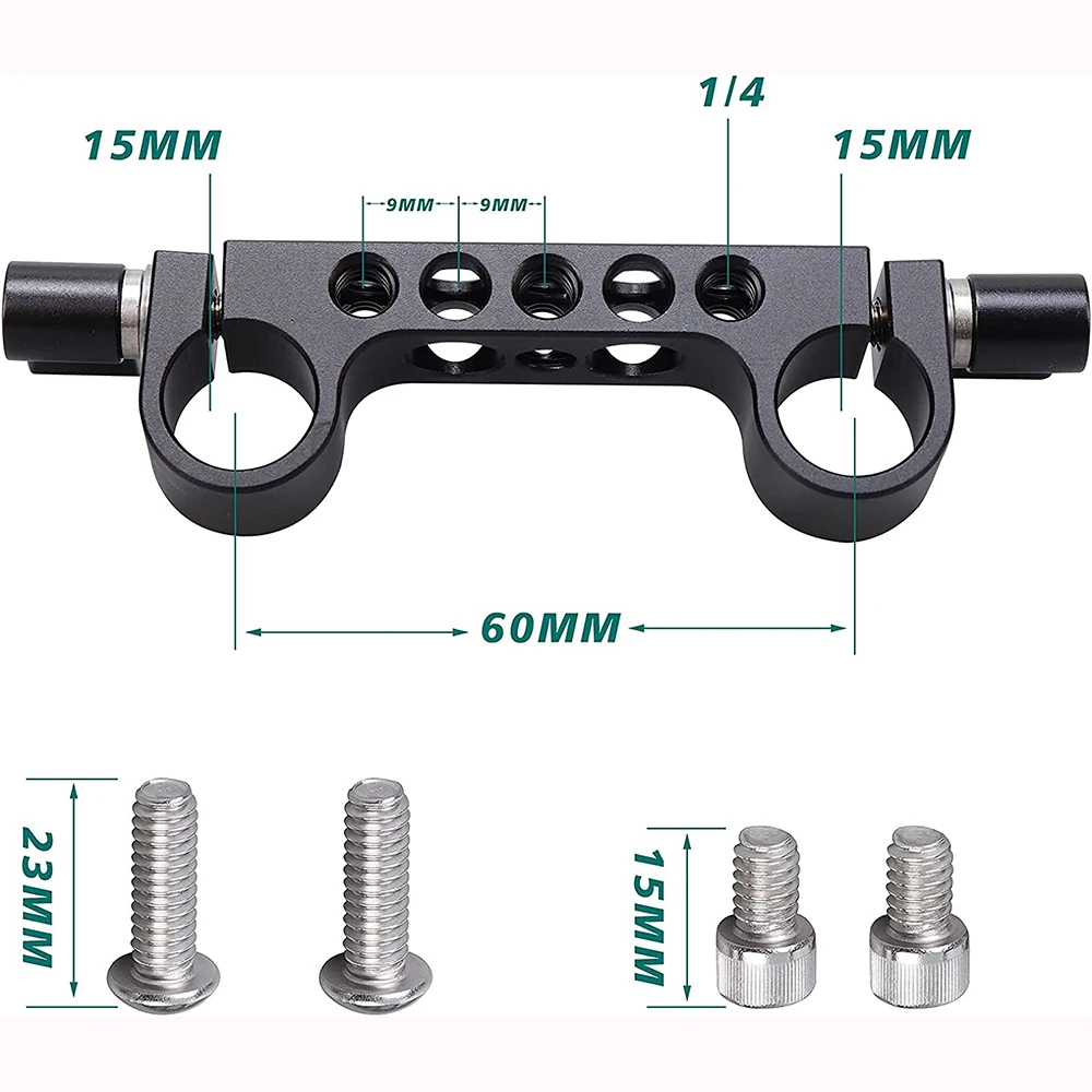 FOTGA 15 mm Railblock Rod Clamp with 1/4-20 Inch Thread for 15 mm Rail Support System DSLR Camera Cage Shoulder Rig Shoulder Rig