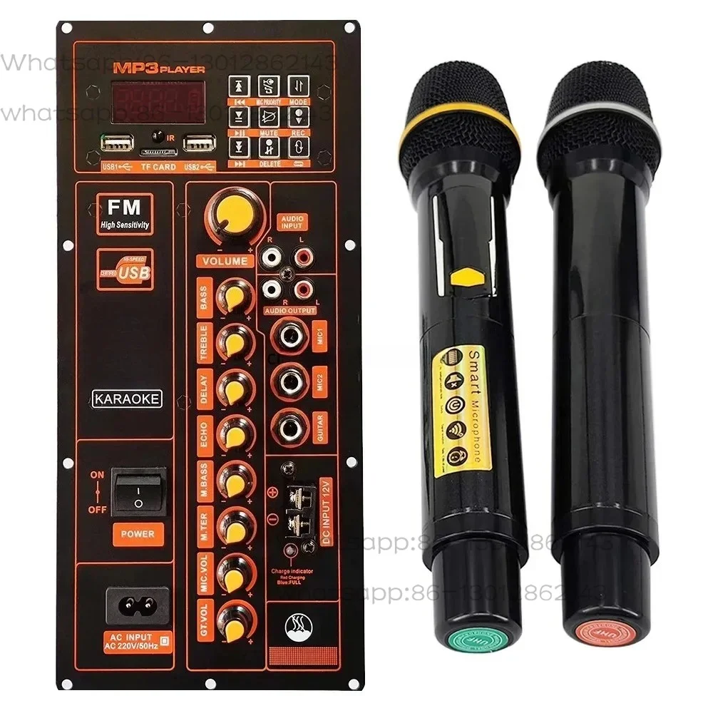 110V 220V Control Digital Bluetooth 120W Amplifier Board for 6-12 Inch Speaker with Microphone Guitar In Hifi Home Theater DIY