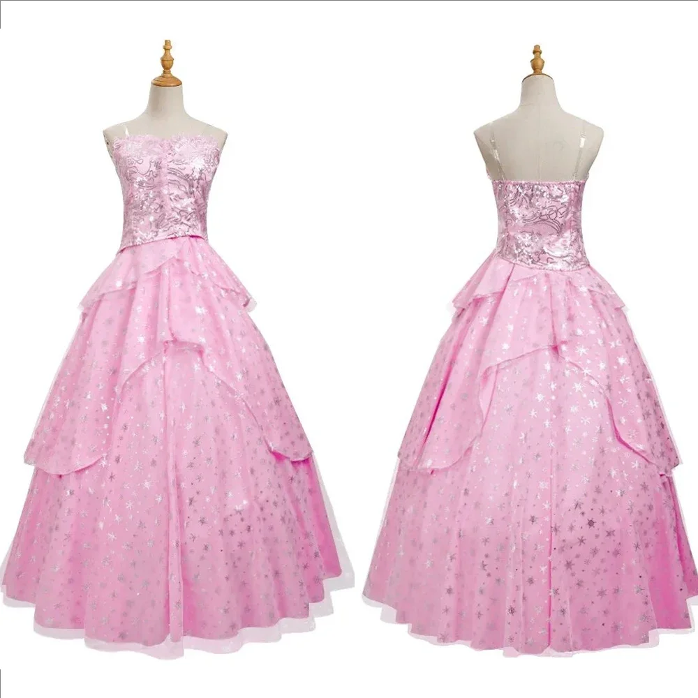 Disfraz completo de Wicked, con los personajes Glinda y Elphaba, que incluye abrigo rosa y uniforme negro para mujer, ideal para Halloween, fiestas y juegos de rol.