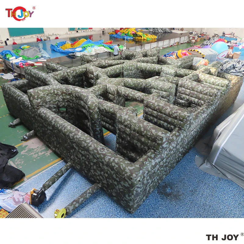 

10x8m Large Outdoor Inflatable Laser Tag Maze Game Square Obstacle Course Commercial Labyrinth For Kids And Adults