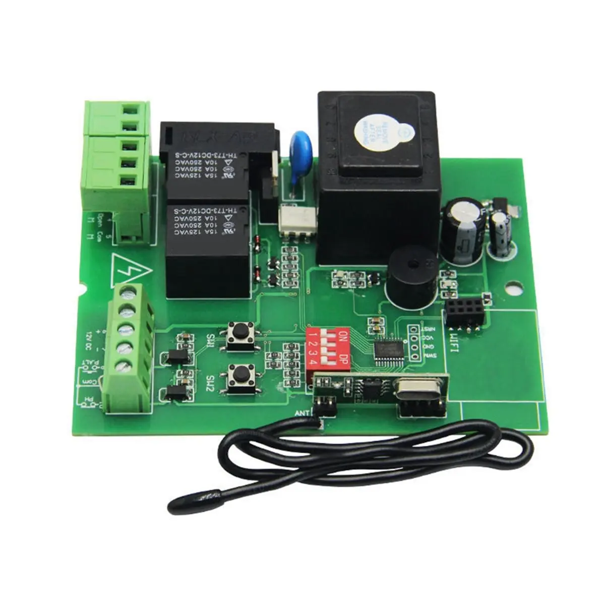 A14M AC220V Roller Shutter Control Board Tubular Motor Receiver +5xRemote Control for Garage Roller Shutter Gate Opener