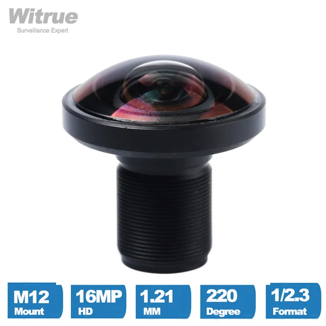 Obiektyw HD typu "rybie oko" 1.21mm 220 stopni 16 megapikseli 1/1/2 "M12 Mount 650nm filtr dla GoPro Hero 4 3 Xiaomi Yi 4K SJCAM 360VR