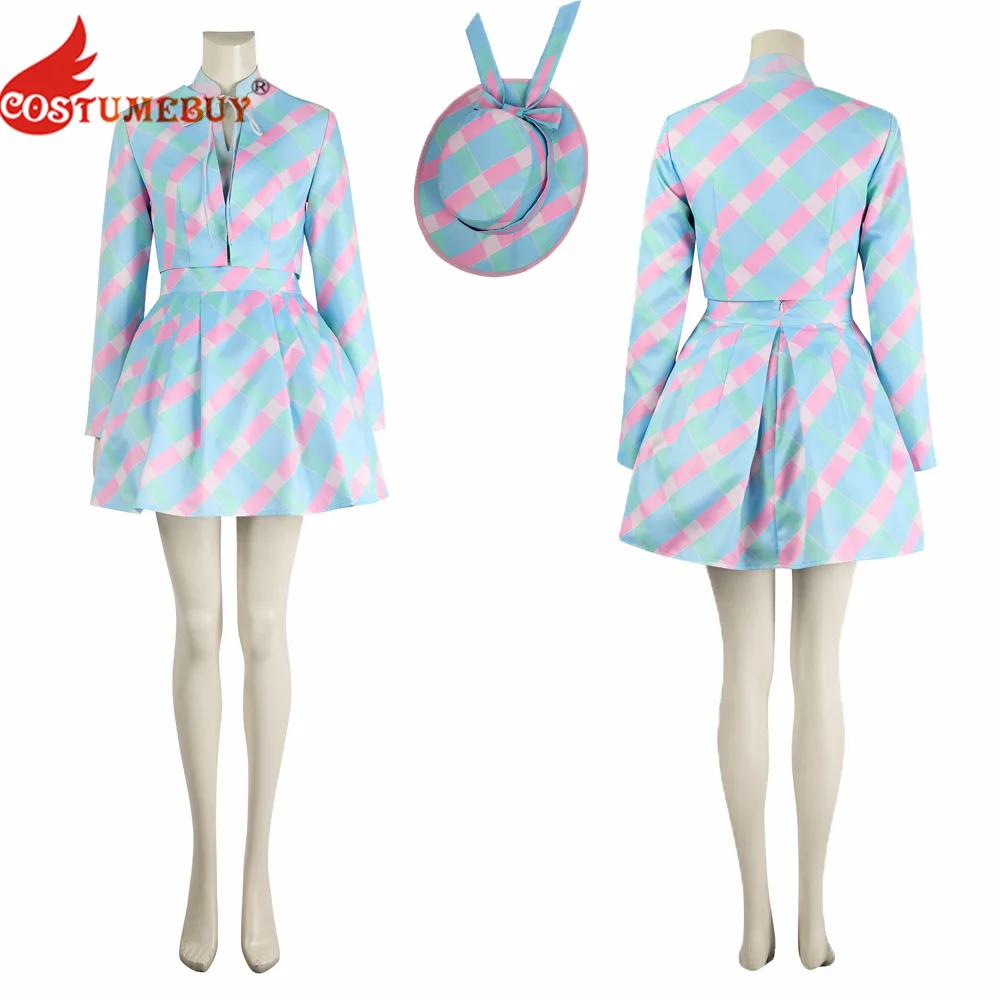 

2023 Movie Princess Cosplay Costume Blue Coat Dress with Hat Outfits Halloween Carnival Suit