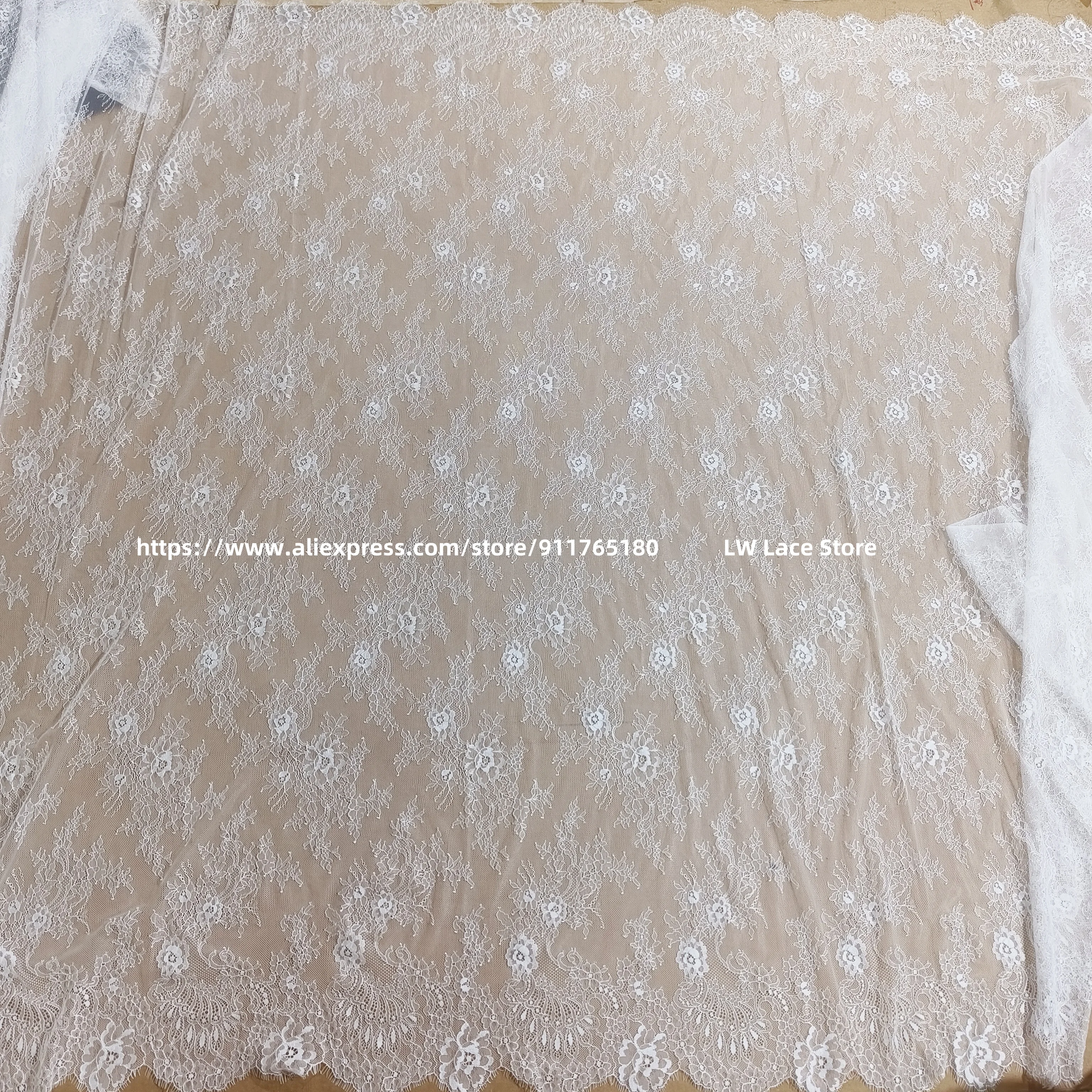 Classic Design Off White French Chantilly Lace Panel 1.5x3M Quality Soft Lace Clothes Sewing Kitchen DIY Lace 2025 Premium