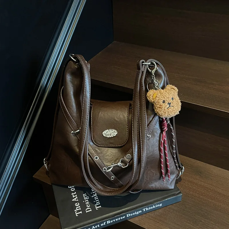 Retro large-capacity commuter underarm bag women's autumn and winter backpack fashion high-end textured tote bag