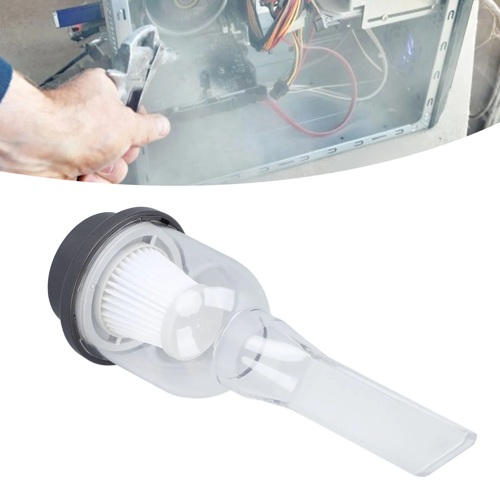 Electric Air Duster Nozzle Attachment Built-In Filter Handheld Vacuum Cleaner Accessory Turbo Fan Blow Suction Connector