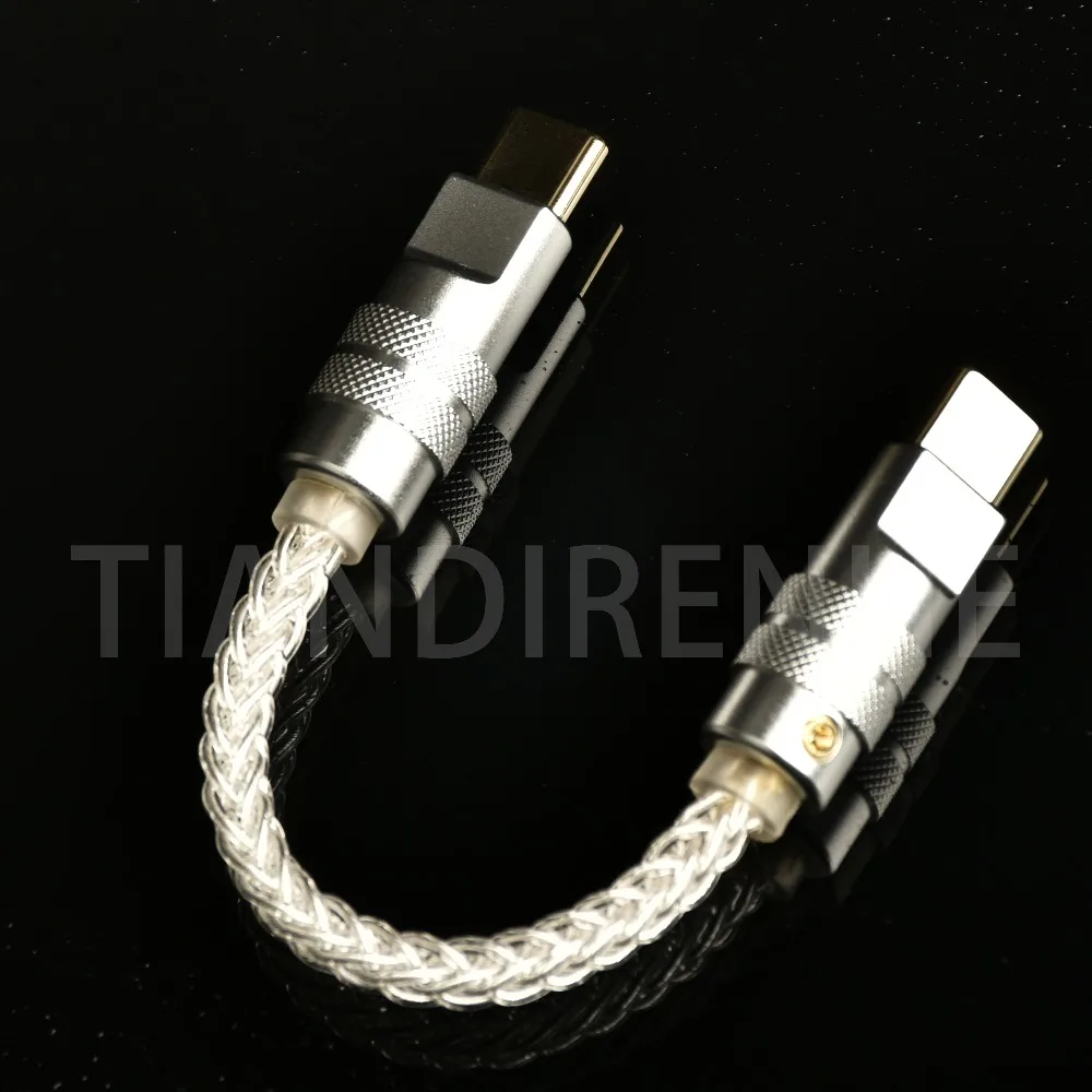 Tiandirenhe upgrad HiFi OTG Cable Type-C to type-c/ios pure silver cable for i Phone15 16 17 Max Android Lossless transmission image 3