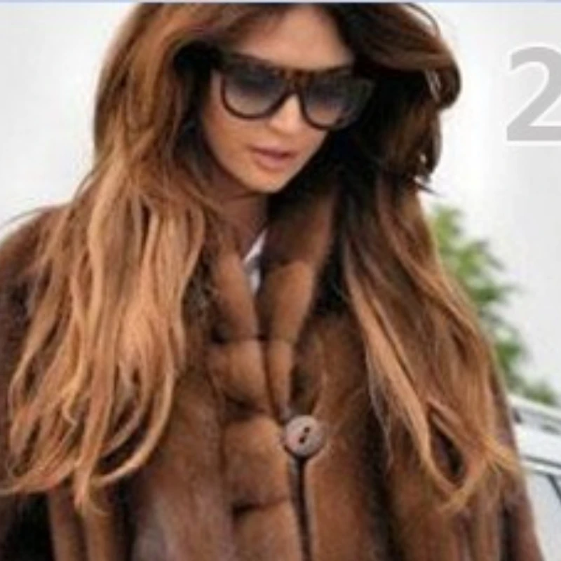 Female Autumn Winter Tops Coat Faux Fur Girdling Lapel Retro Simple Loose Comfortable Leisure Fashion Senior Minority Versatile