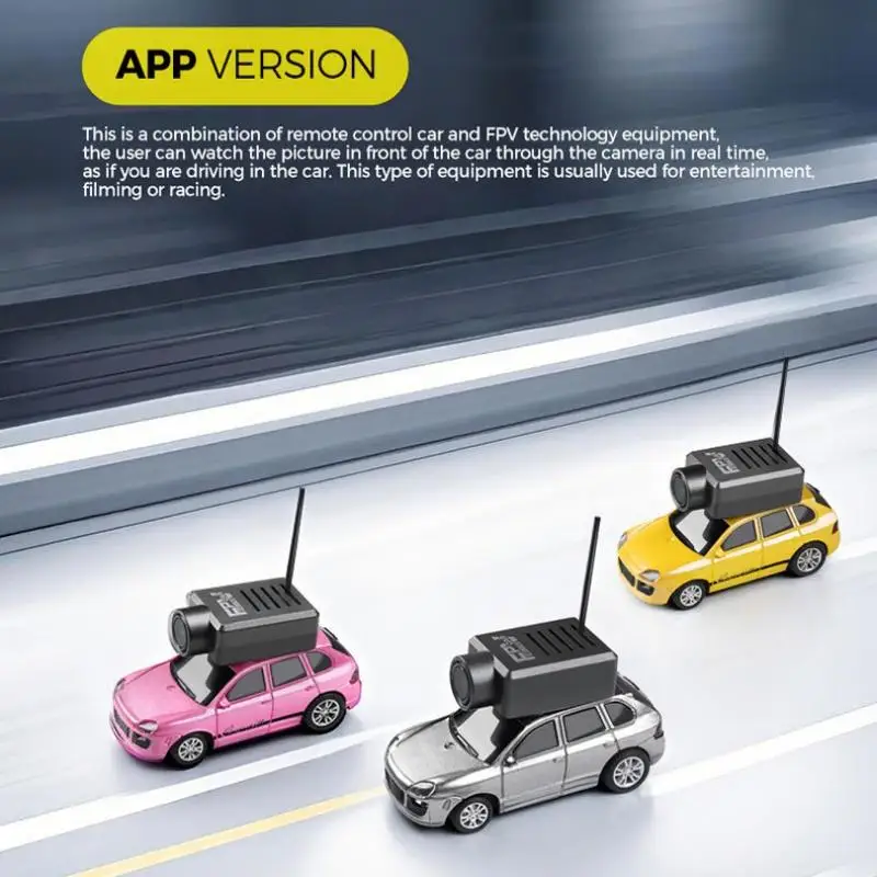 1:64 4WD FPV RC Car – HD-Kamera mit Gyro-Stabilisierung, 2,4 G Fernbedienung und App-Steuerung für Echtzeit-Video-Streaming