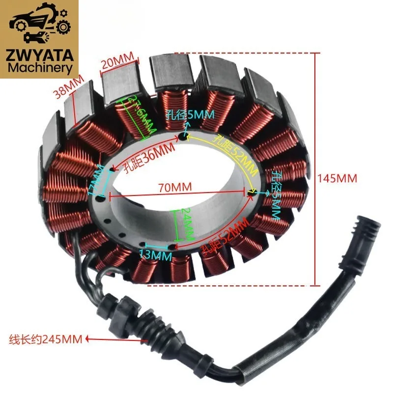 Magneto Stator Coil 30017-08 for Harley Davidso FLS FXCWC FXCW FLSTF FLSTN FLSTC FLSTSB FLSTFB FLD 103 Dyna Switchback 2008-2016 view 2