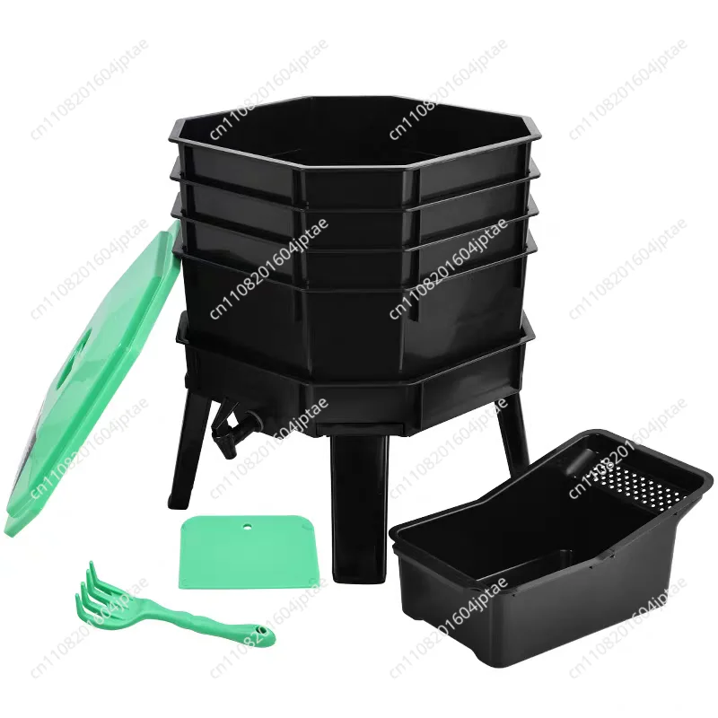 Multifunctional Sectional Vermicompost Bin - Kitchen Waste Composting Fermentation Box with Drip Tray Gardening Helper