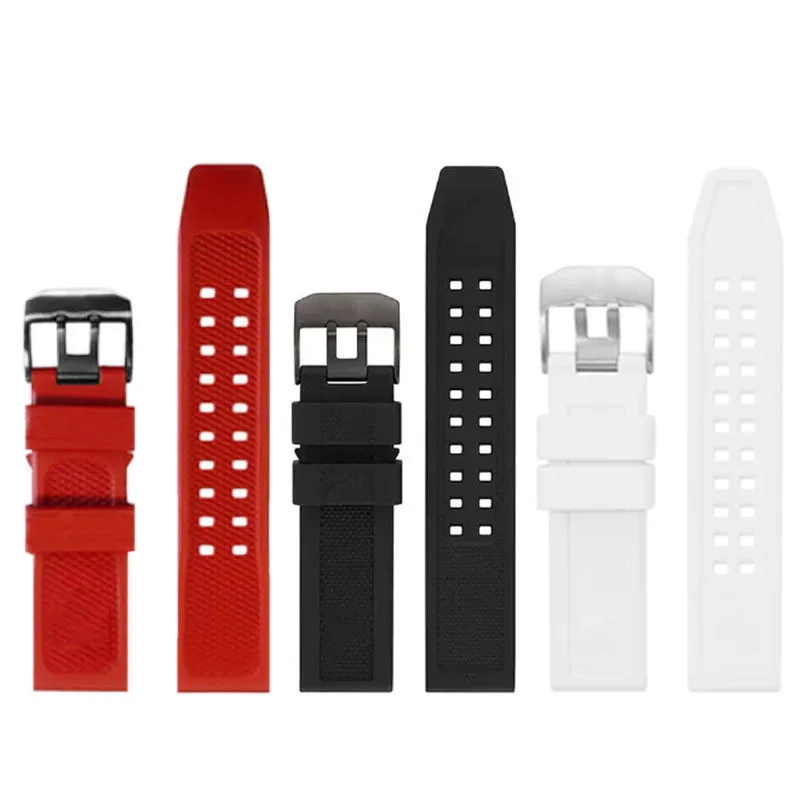 23mm Waterproof Silicone Universal Watch strap Men Military Sport Diving watchband Double needle buckle bracelet for Luminox