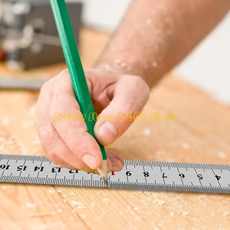 Y1AD Stainless Steel Ruler Set with Inch & Metric Graduation Double Sided Metal Ruler