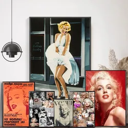 Vintage Marilyn Monroe 50s Movie DIY Sticky Poster Fancy Wall Sticker for Living Room Bar Decoration Wall Decor