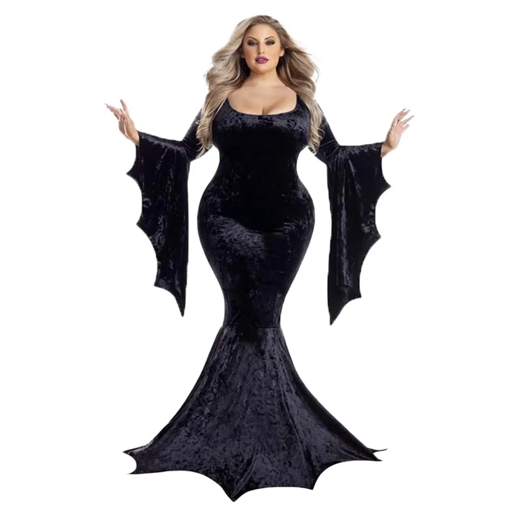 

Fancy Dress Vampire Cosplay For Women Dresses Bat Sleeve Witch Clothing Halloween Stage Costume Woman Fantasia Party Outfits