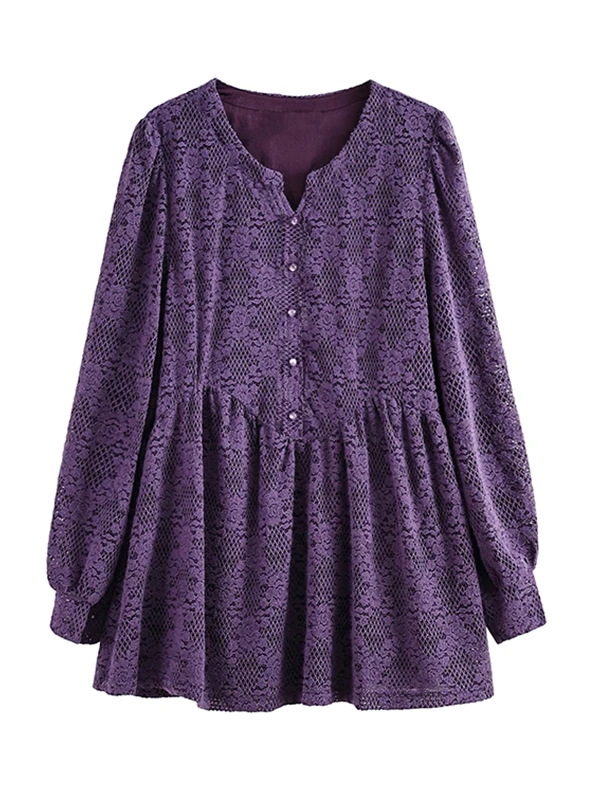 Spring 2025 plus Size Women's Faionable Versatile Belly Cover Slimming Collar Embroidered irt Ele Small Top