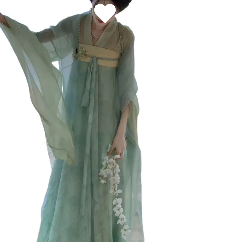 

Han elements in the Northern and Southern Dynasties Tang system, chest-length skirt, full set of fresh Han clothes