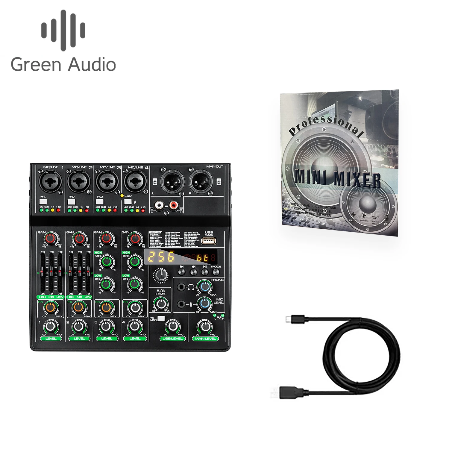 GAX-GT6 Multi-Functional Small Mixer Build-in Soundcard 256DSP Studio Sound Quality audio sound cards & mixers Karaoke Recording