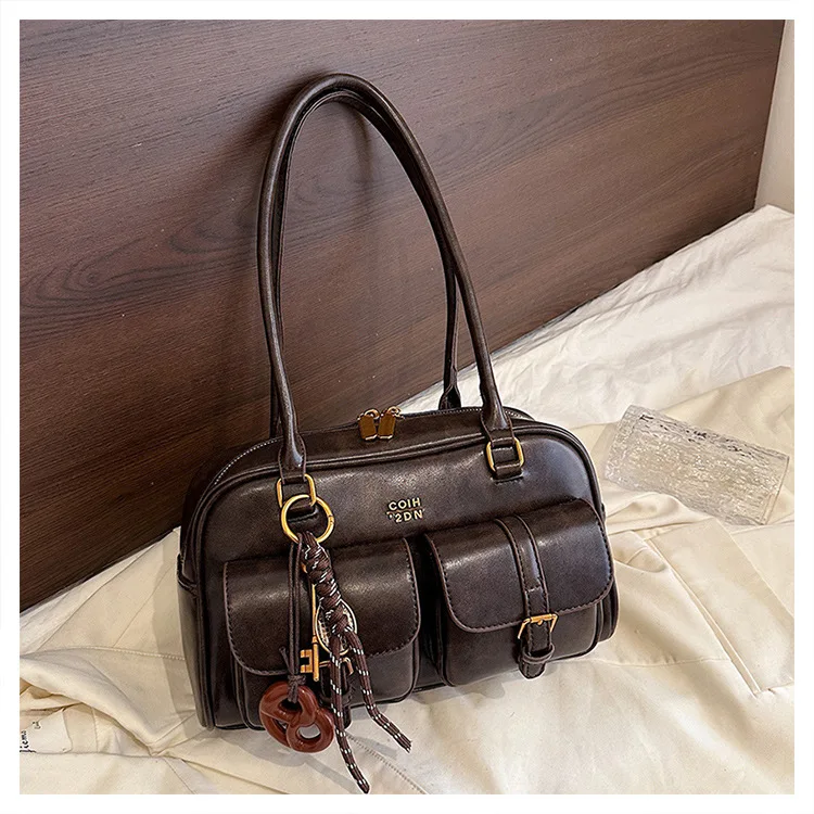 

Винтажная текстурированная сумка подмышки 2025 года для женщин, просторная сумка через плечо, повседневная пригородная сумка, роскошная сумка «день-ночь» ​