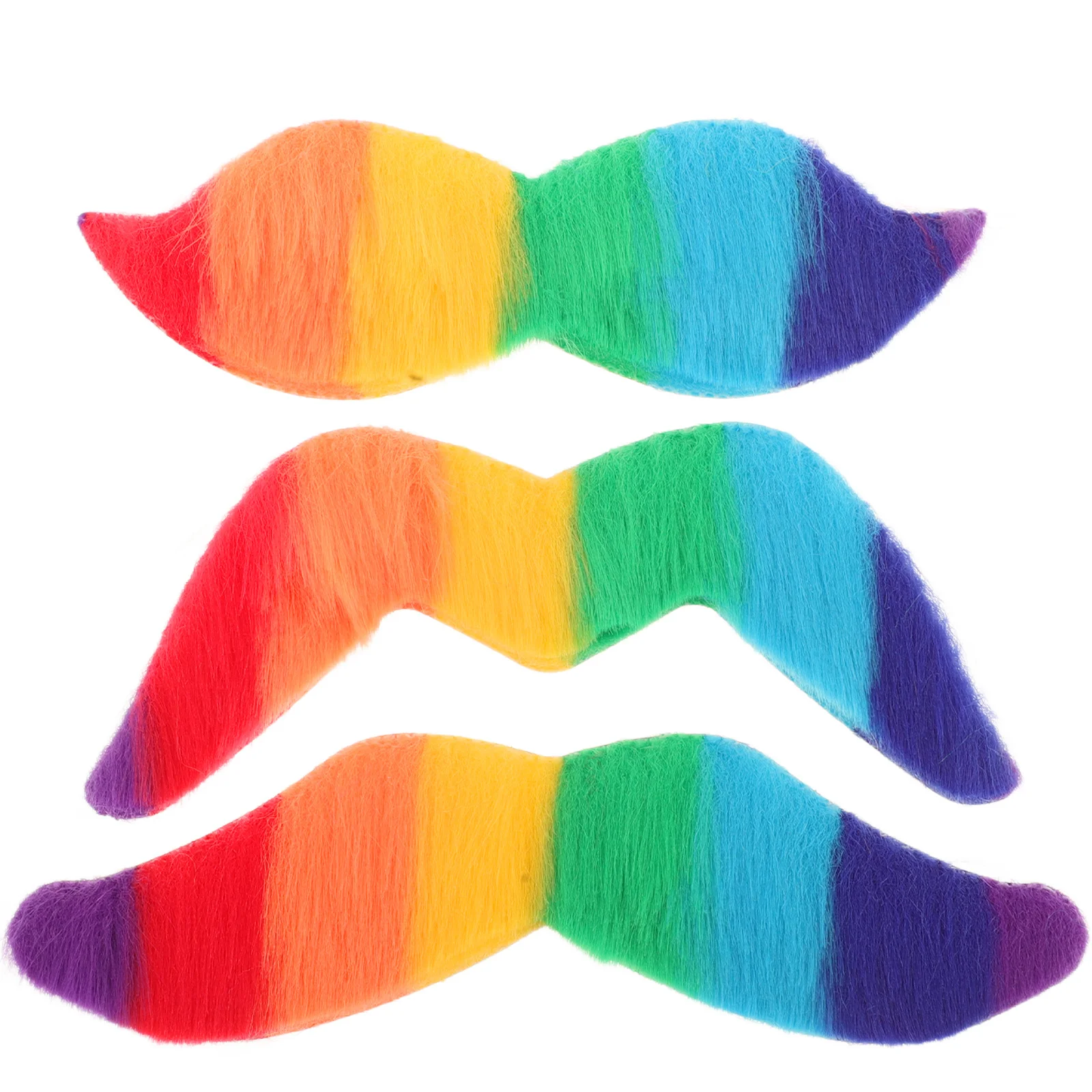

1 комплект, набор радужных усов, красочные накладные волосы на лице, самоклеящиеся аксессуары для костюмов для вечеринки, маскарада, клоуна