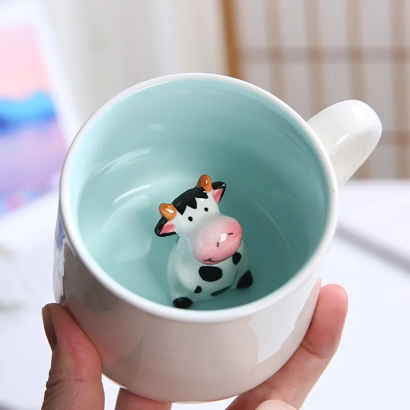 

Animal Ceramics Mugs Anti-scalding and Wear-resistant with Handle Water Cup Milk Juice Coffee Mug Home Office Use Holiday Gift