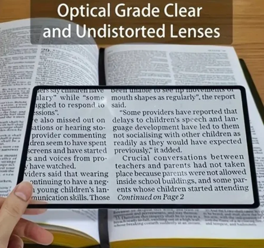 Read Effortlessly: Large Full-Page Magnifying Sheet - Instantly Enlarges Text for Newspapers & Menus