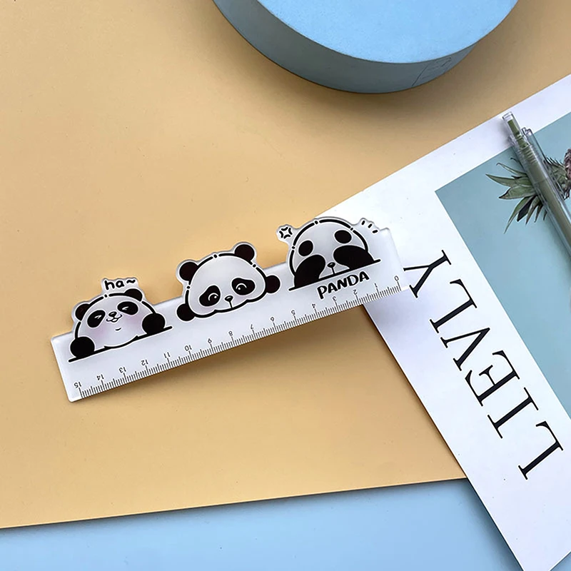 Cute Cartoon Panda Ruler School Supplies High Quality Acrylic Ruler Fashion Creative Drawing Tools Kawaii Stationery Gifts