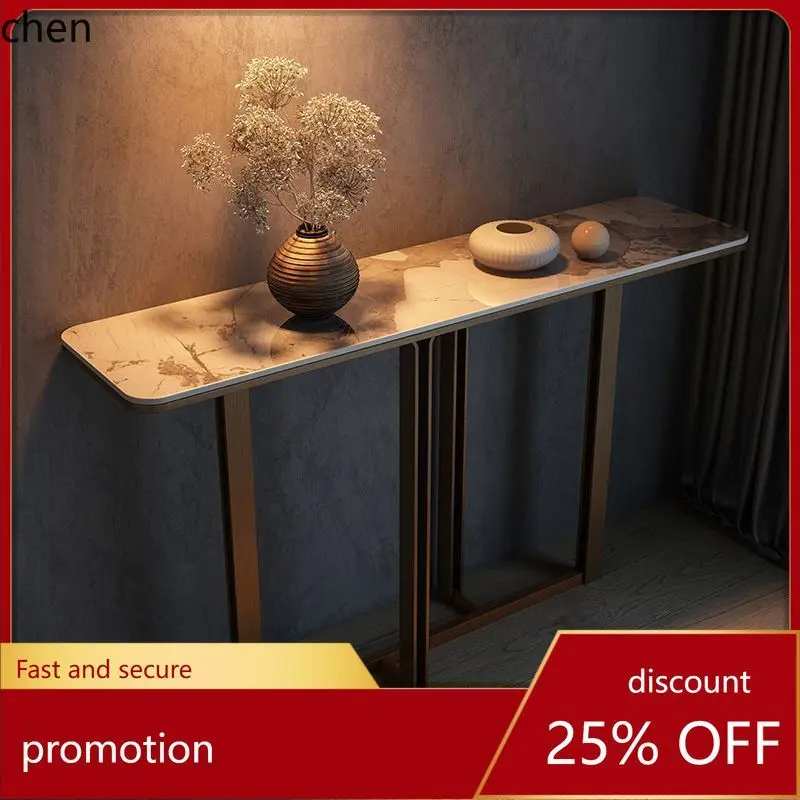HT Minimalist Master Rock Slab Entryway Table Simple Modern Wall-Mounted Entryway Console High-End Storage