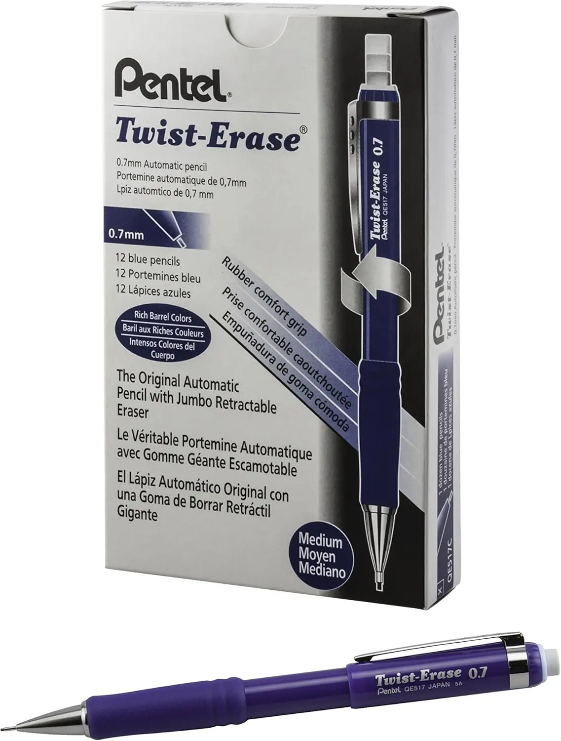 

Mechanical Pencil 0.7mm, Twist-Erase III, Navy Blue Barrel, Sturdy & Comfortable