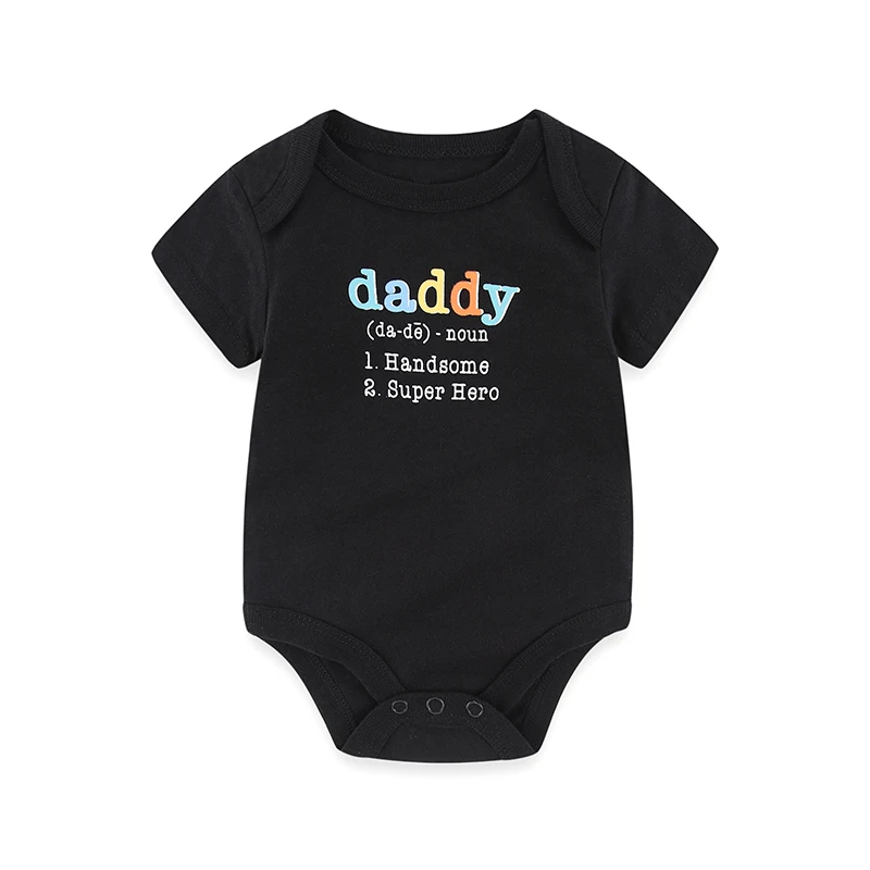 Newborn Unisex 1Piece Cotton Baby Boy Clothes 0-9M Print Jumpsuit Short Sleeve Baby Girl Clothes Cartoon Letter