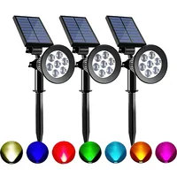 Adjustable 7LED Solar Spotlight Outdoor Waterproof Changing Color Lawn Lamp Light Control Yard Garden Landscape Light Decoration