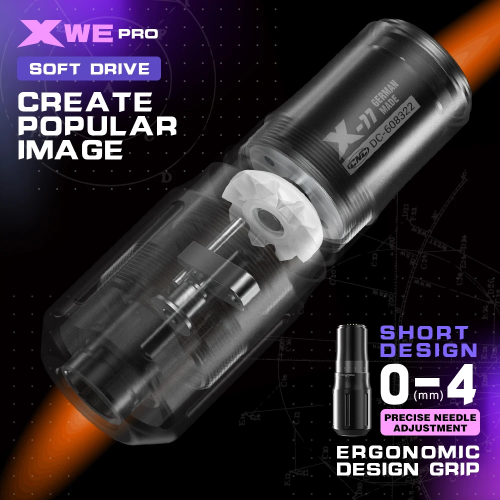 CNC-X-WEPLUS มอเตอร์สักปากกาสักเครื่องอลูมิเนียม Tattoo Gun อุปกรณ์สำหรับกึ่งถาวร Microblading แต่งหน้า