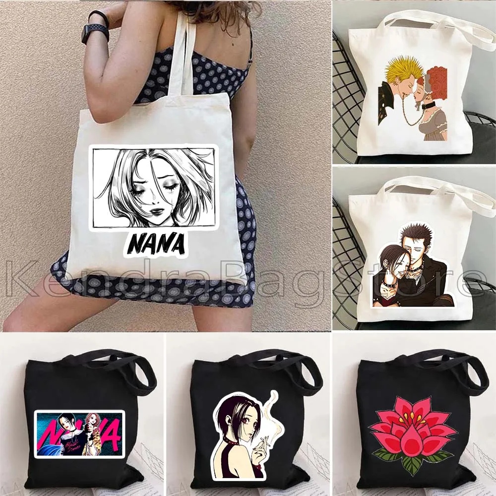 NANA Osaki Classic Anime Canvas Shoulder Tote Bag Ren Honjo Miwako Arashi Floral Nana Life Gifts Harajuku Shopper Cotton Handbag