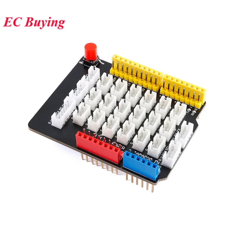 Sensor Shield Adapter Plate Expansion Board Module For Arduino R3 with Reset Button IIC I2C UART PH2.0 Port DIY Electronic