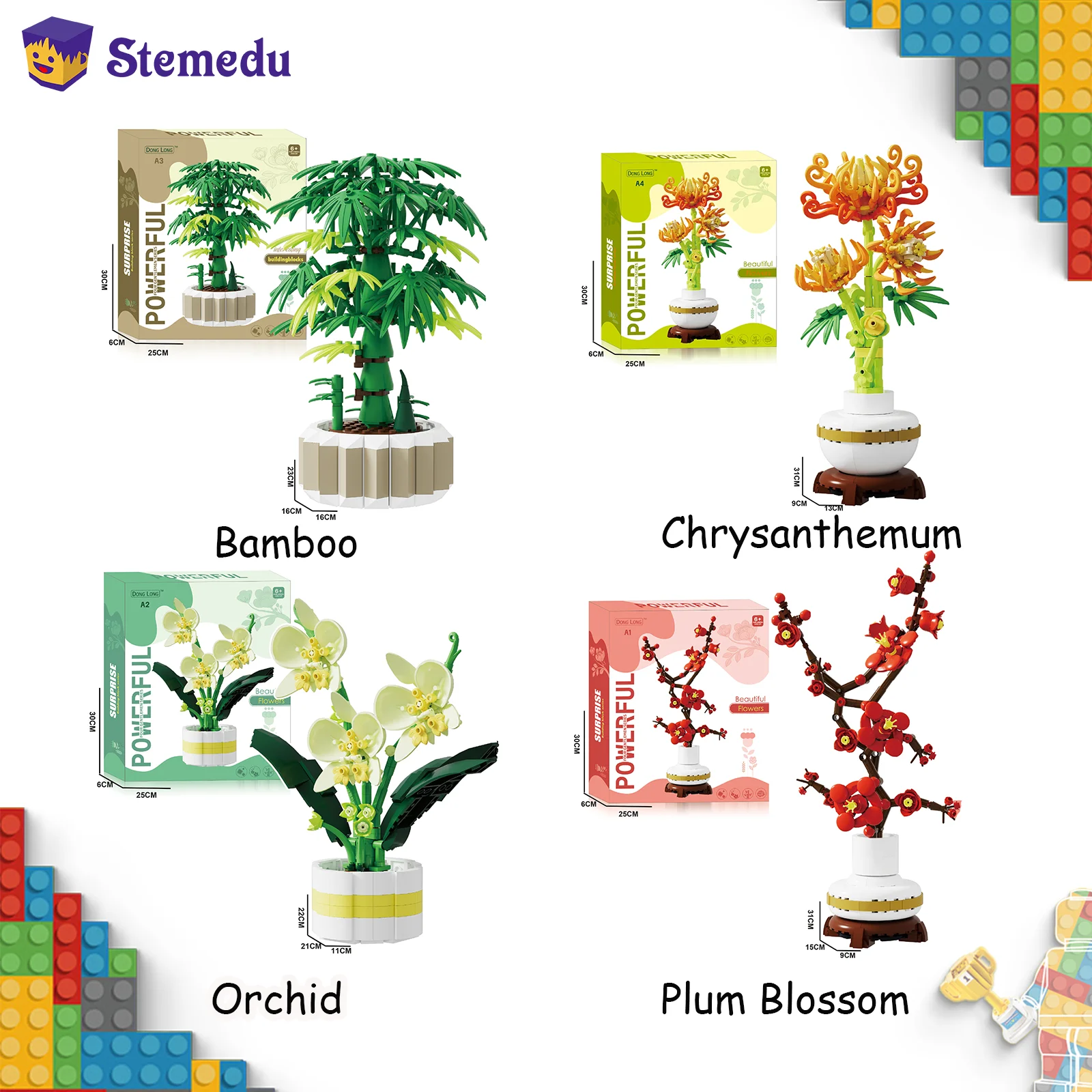 

Цветочное растение в горшке, маленькие частицы, строительный блок, модель орхидеи, счастливая бамбуковая хризантема, цветение сливы, фаленопсис, игрушка в подарок для ребенка