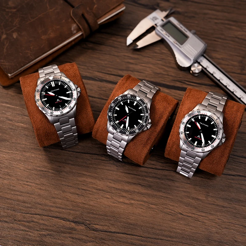 Militado ML16 ساعة كوارتز VH31 حركة 39 مللي متر ساعات عتيقة الياقوت كريستال 20Bar مقاوم للماء مضيئة ساعات رجالية فاخرة