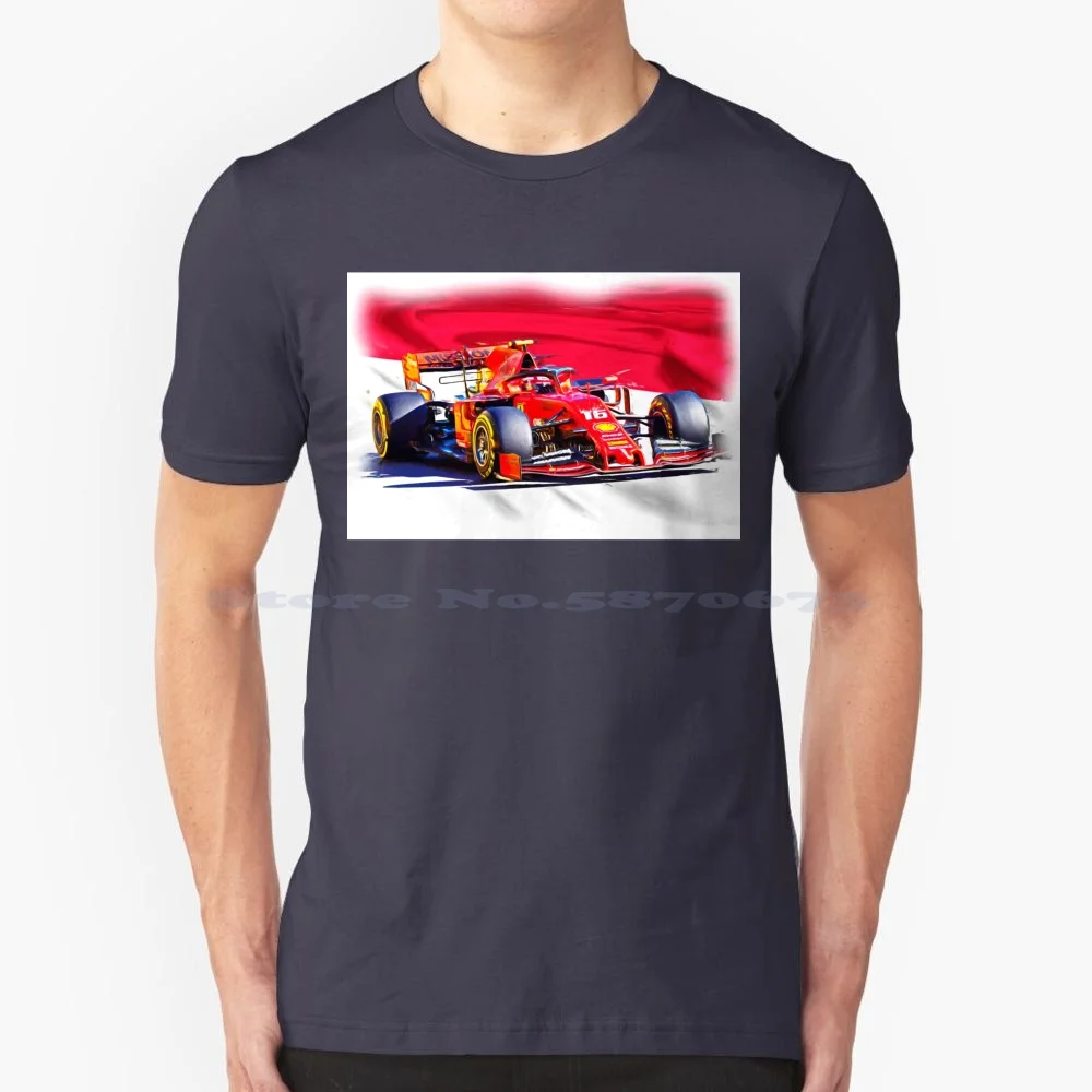 Charles Leclerc In Red Colors T Shirt 100% Cotton Tee Charles Leclerc Jerry Andre Scuderia Racing Motorsport Monegasque Monaco