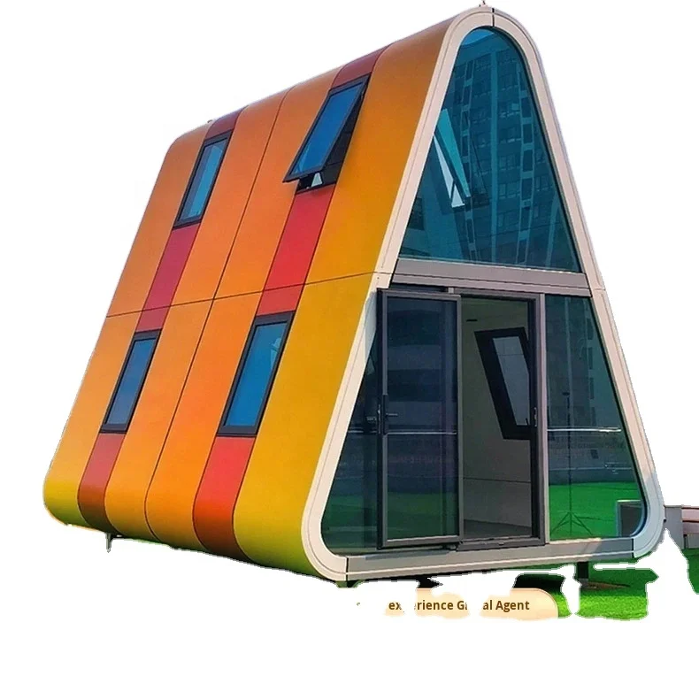 Modular Customized A-Frame Cabin Light Steel Prefabricated Mobile Tiny House For B&B Urban Living Kit