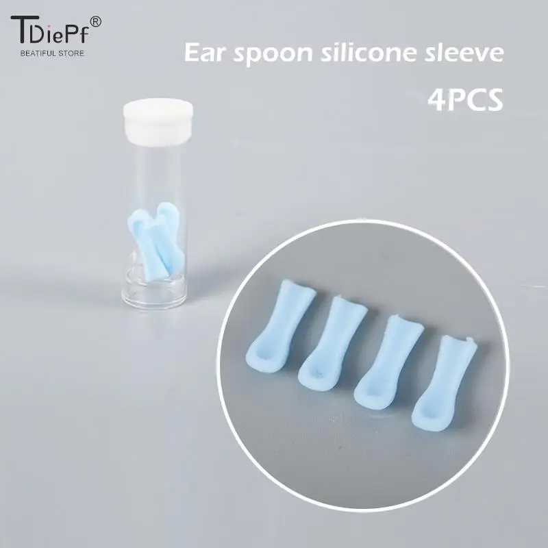 4/6/12Pc Ear Wax Remover Ear Cleaner Spoon Soft Cover Head Non-slip Ear Cleaning Ear Pick Earpicks Ear Spoon Silicone Sleeve