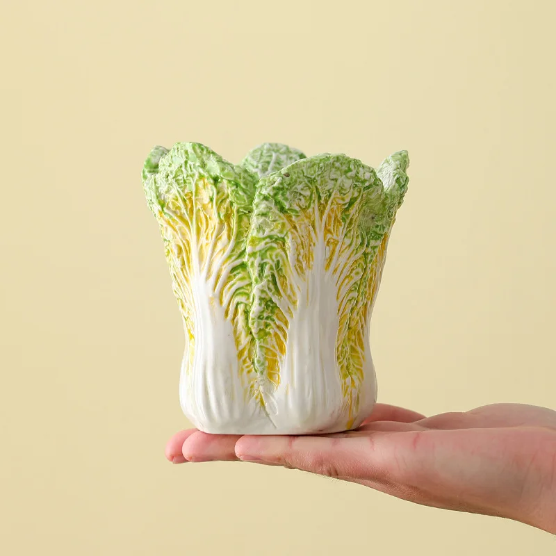 Lucky Ceramic Cabbage Office Large Pen Holder Ornament Home Cute Makeup Brush Storage Practical Gifts