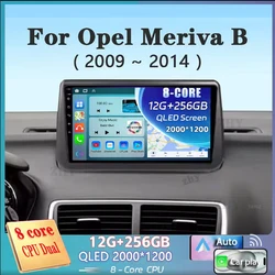 Android 14 Carplay Car Radio For Opel Meriva B 2009 - 2014 Multimedia Navigation Stereo GPS Monitor Screen TV Video Player Auto