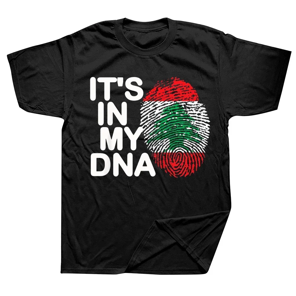 

Футболка хлопковая с принтом «It's In My DNA», смешная уличная одежда с рисунком ливанского флага, футболка с коротким рукавом, подарок на день рождения, Летний стиль