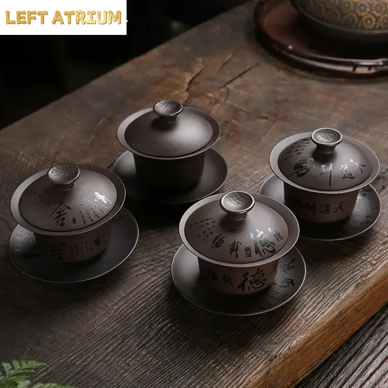 

180 мл винтажная фиолетовая глина Гавань китайская чайная чашка ручной работы бытовая красота заварочный чайник индивидуальная портативная чайная чашка с крышкой