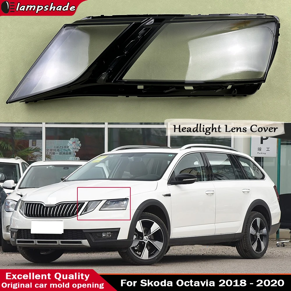 

For Skoda Octavia Headlight Shell Transparent Headlamp Cover Lamp Shade Plexiglass Replacement Lens Cover For Vehicle 2018-2021