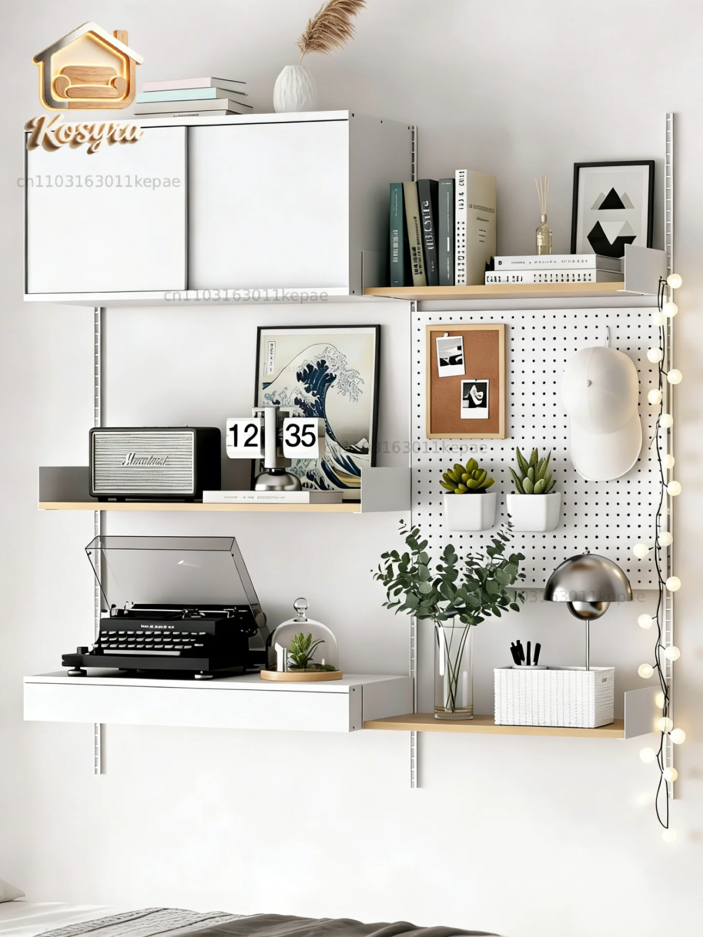 VITSOE Wall Track System Shelf Living Room Simple Wall-mounted Storage Shelf Display Rack Multifunctional Customization