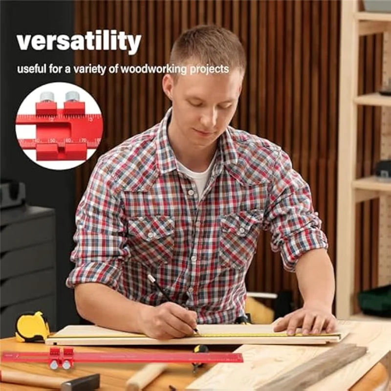 

High Quality-4Pcs Carpenter Ruler 3D Multi Angle Measuring Ruler 45/90 Degree Aluminum Alloy Woodworking Square Protractor,4Pcs