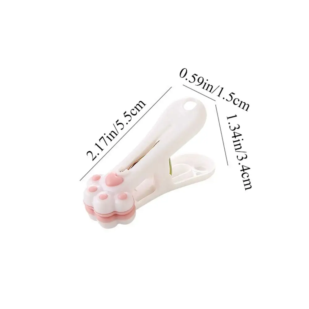 Kawaii Cat Claw Clothespin Creative Plastic Windproof Food Bag Clip Food Preservation Anti Drop Clothes Pegs Socks