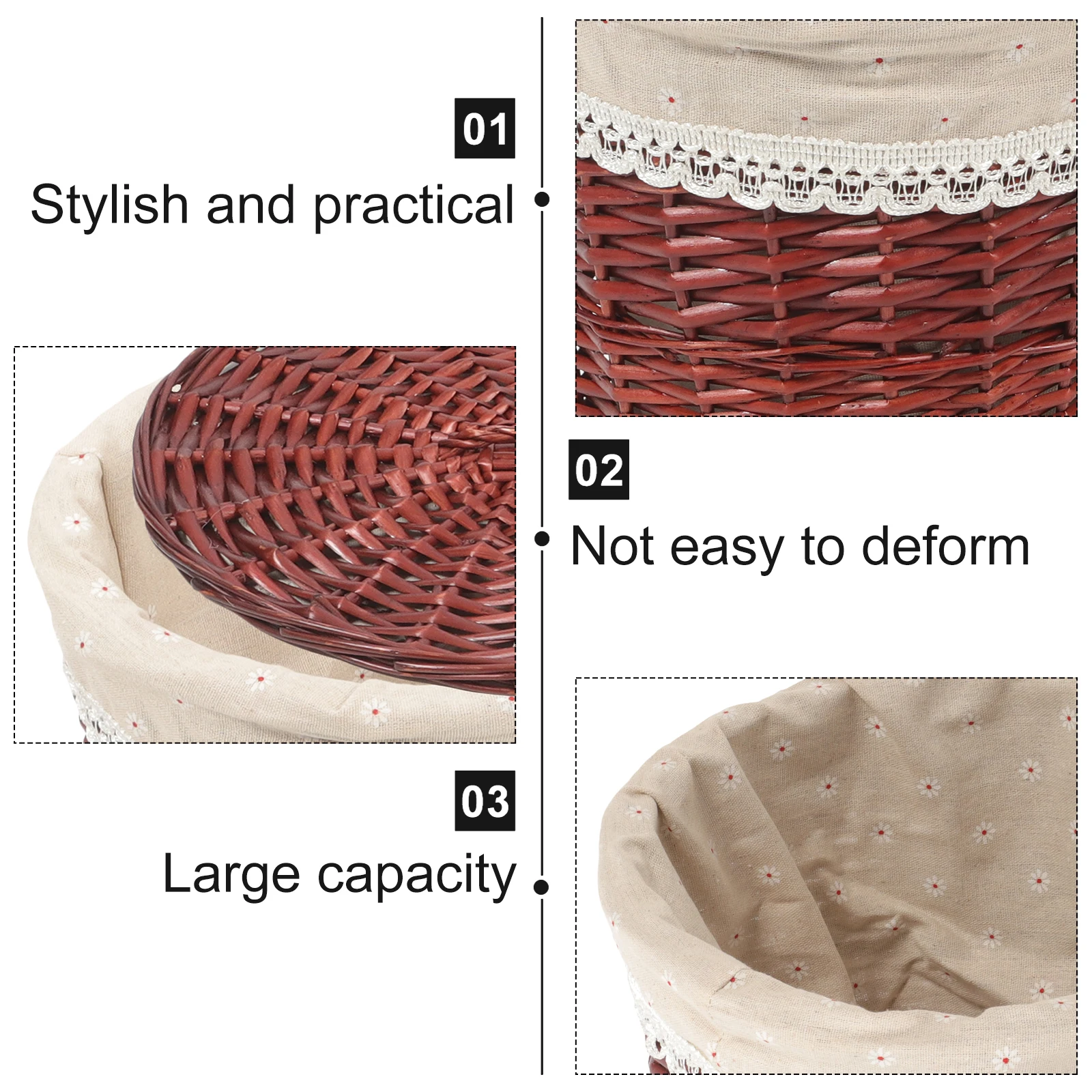 

Woven Storage Basket Large Capacity Handmade Natural Sundries Holder For Home Hotel Laundry Hamper Organizer